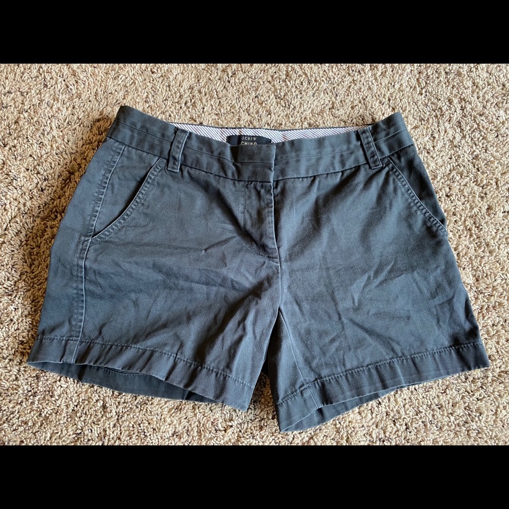 Womens Jcrew Chino Shorts Size Zero 0 Dark Gray